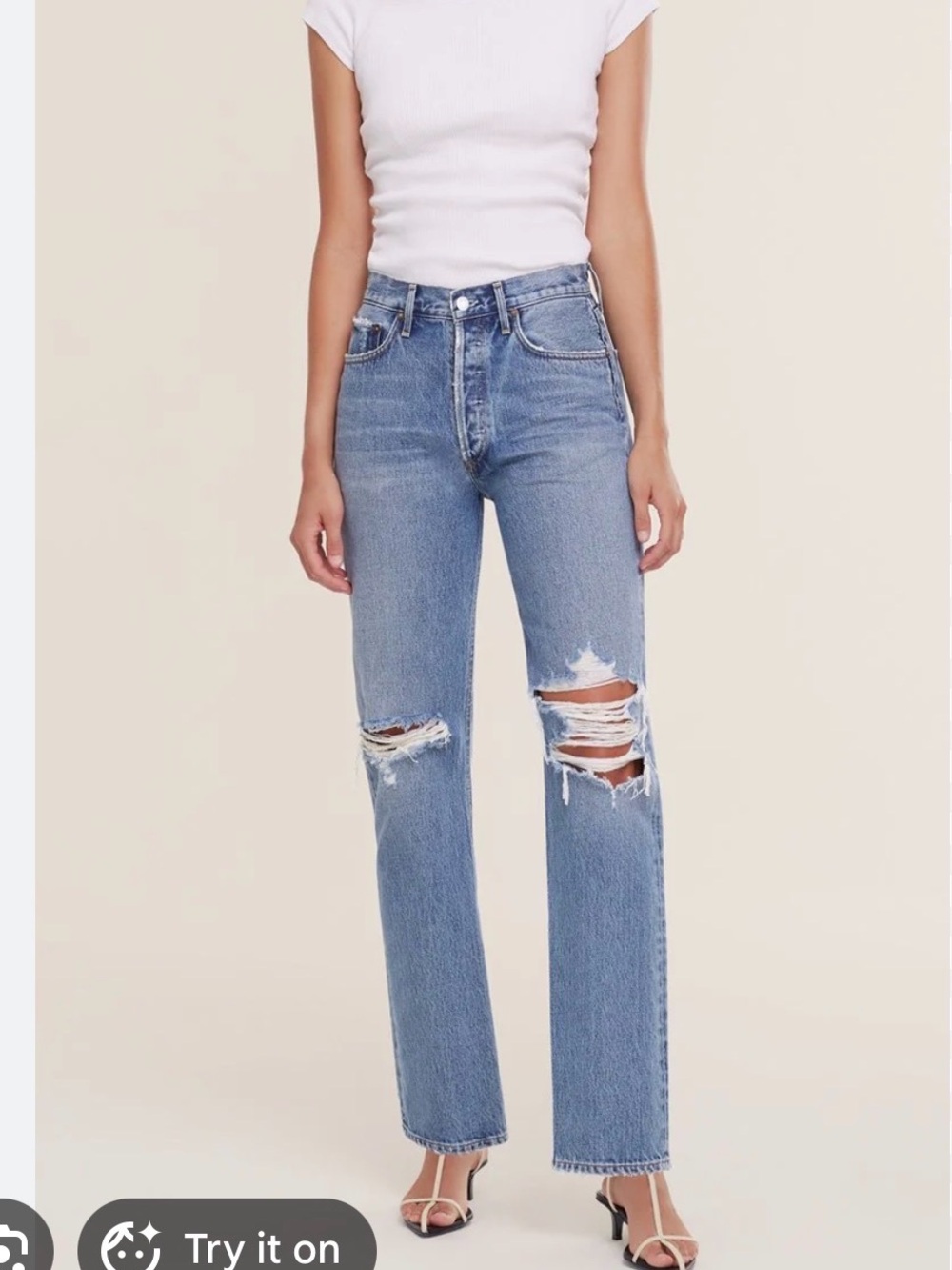 Agolde Mid-Rise Lana Vintage Straight Jeans in Backdrop sz 30 NWT